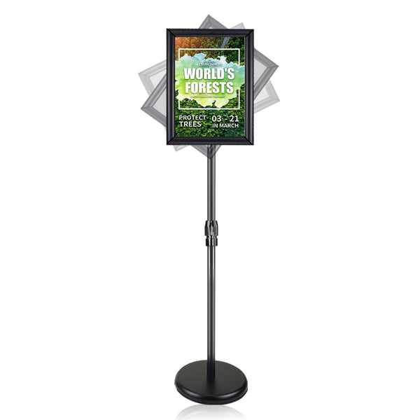 BURFERLY Sign Stands for Display, Adjustable Sign Holder, 8.5 x 11 Inches Snap Open Sign Frame, Vertical & Horizontal View Displayed