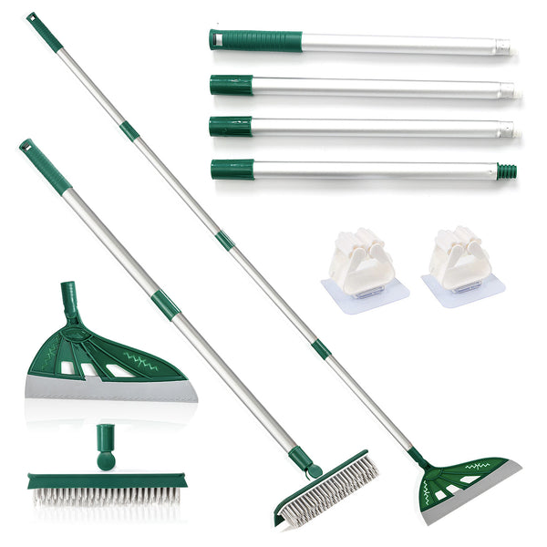 BURFERLY Magic Broom Sweeper, Multifunction Silicone Broom, Household Squeegee Broom for Floor Cleaning, Bathroom, pet Hair, Dark Blue Dog Broom Brush Set（Green）
